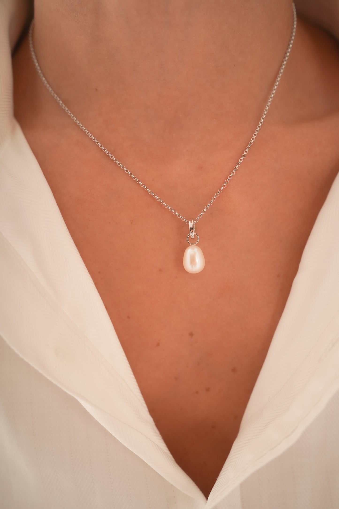 Classic Pearl Charm Necklace