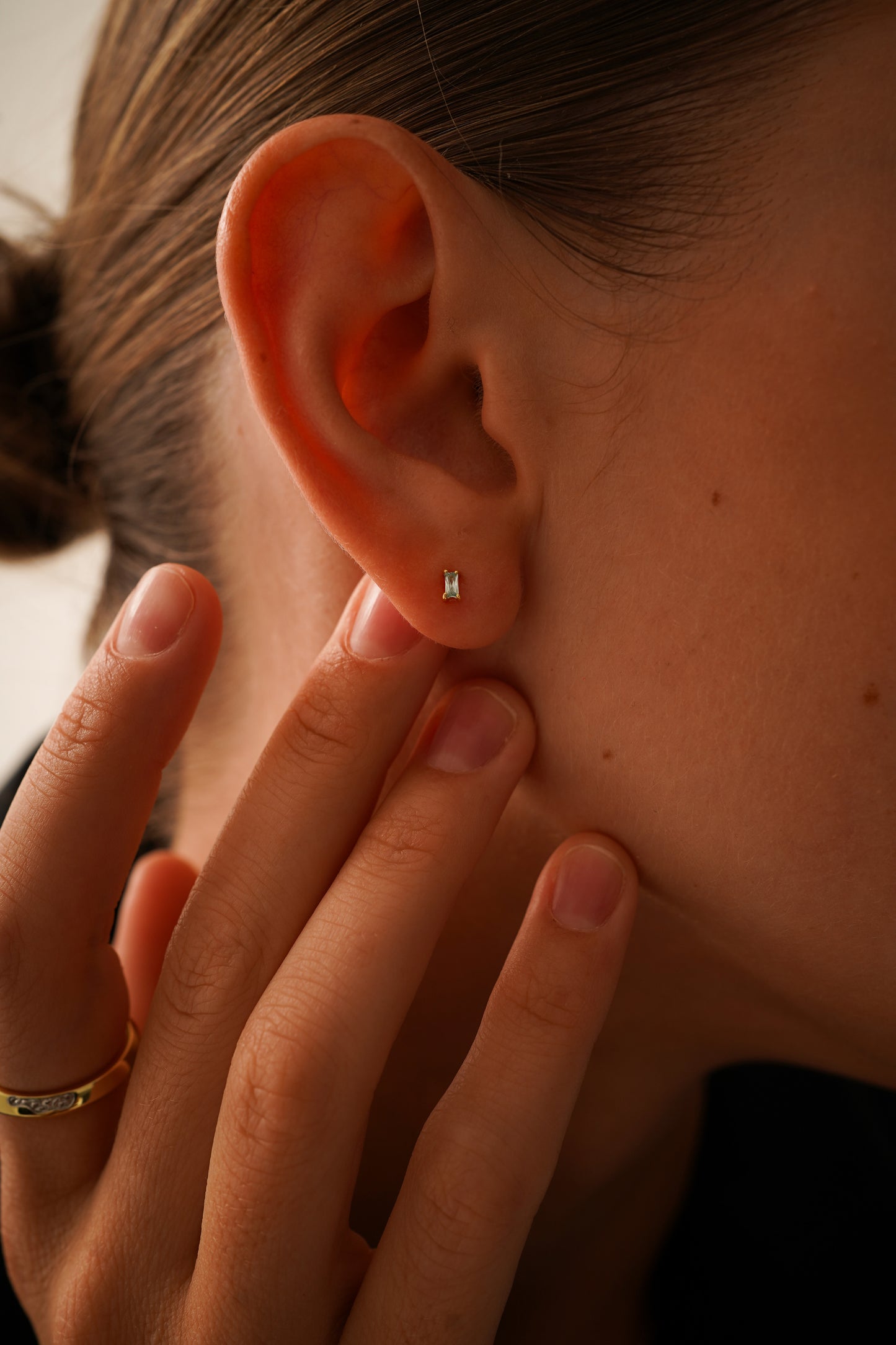 March Aquamarine Birthstone Studs