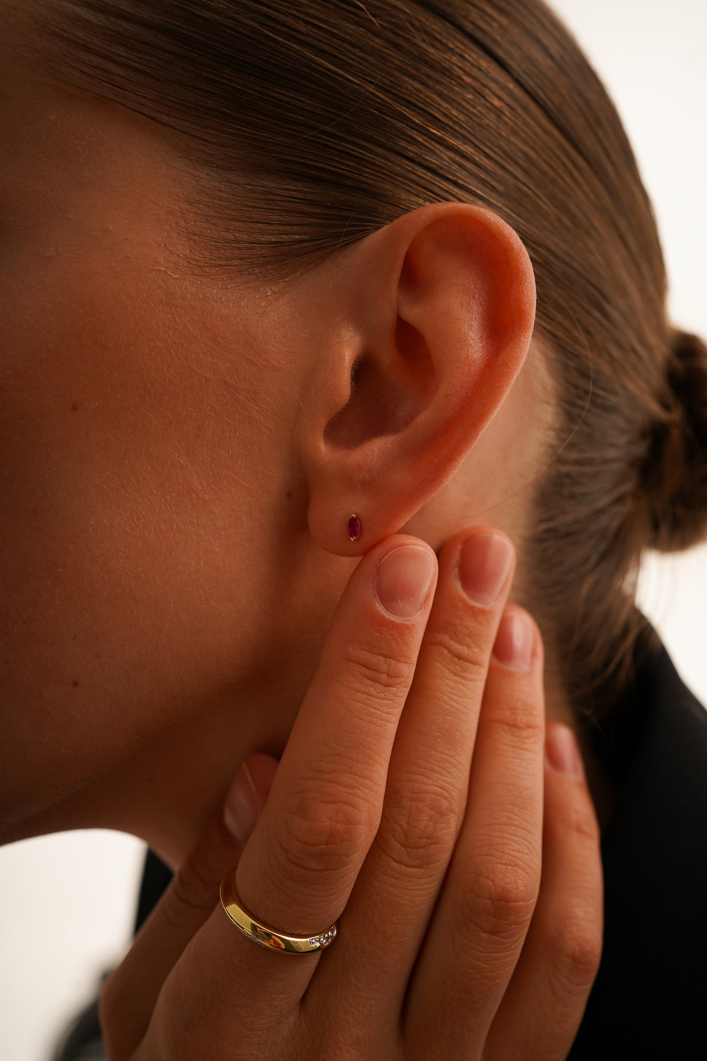 January Garnet Birthstone Studs