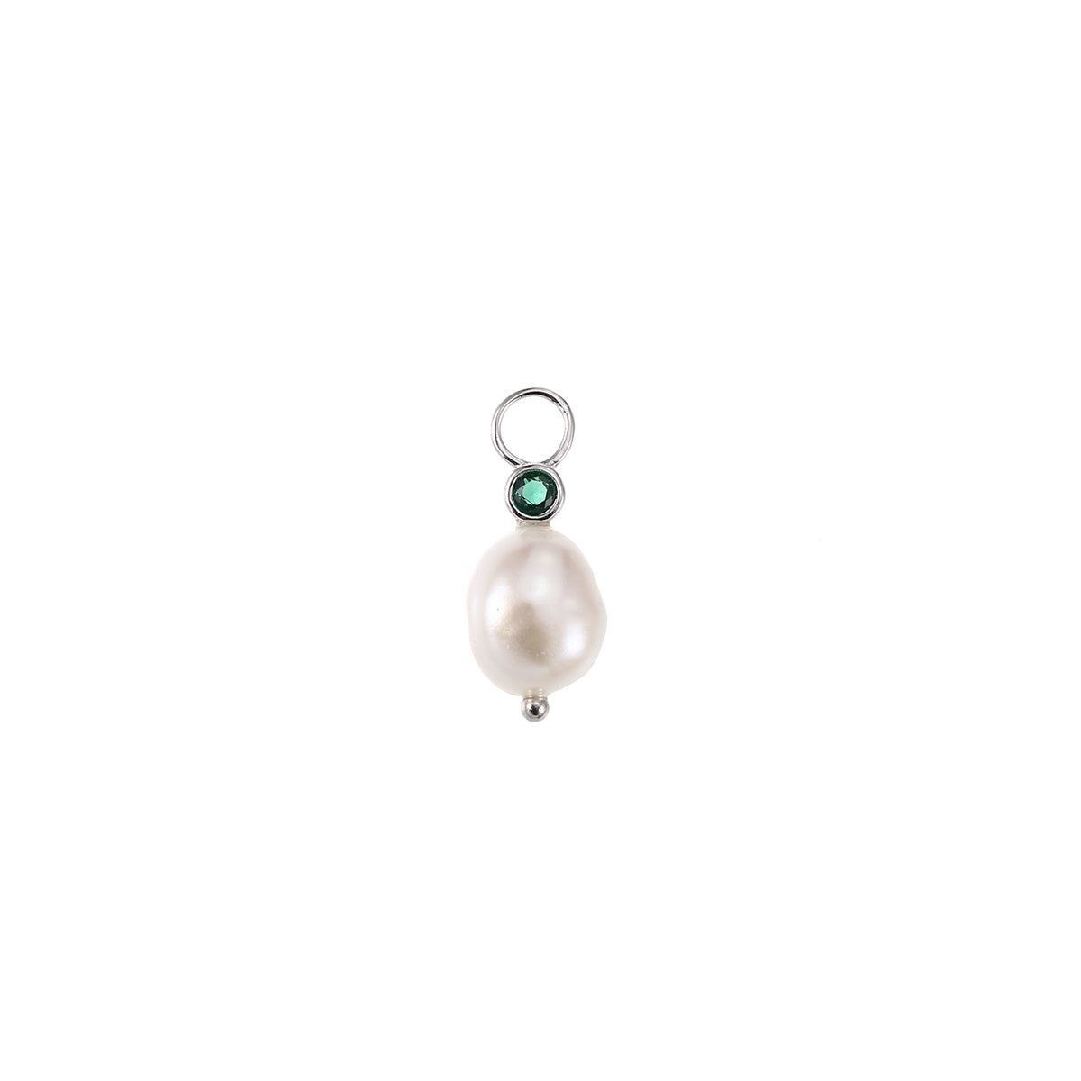 Emerald Pearl Charm Necklace