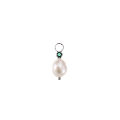 Emerald Pearl Charm Necklace