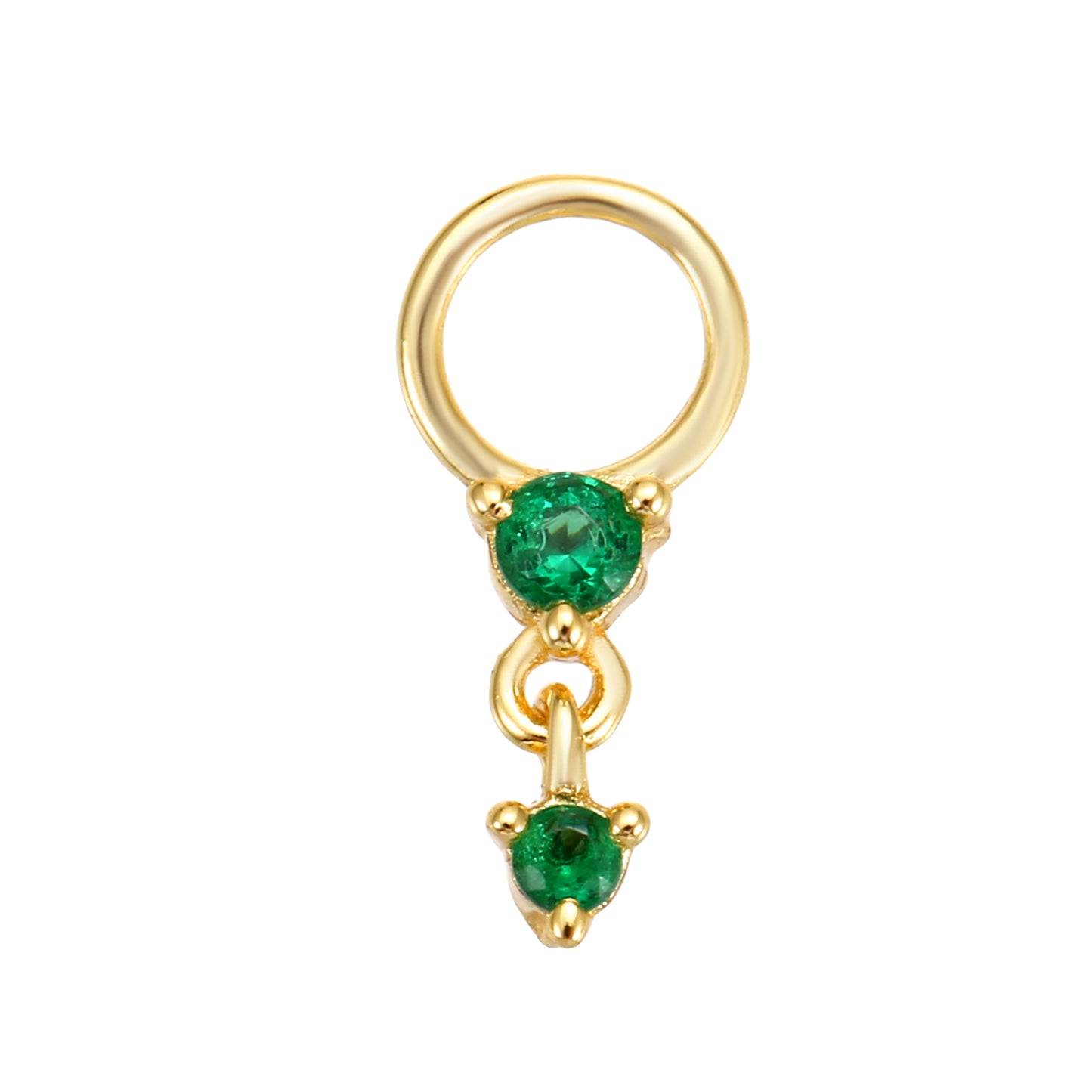 Emerald Duo Charm Earring