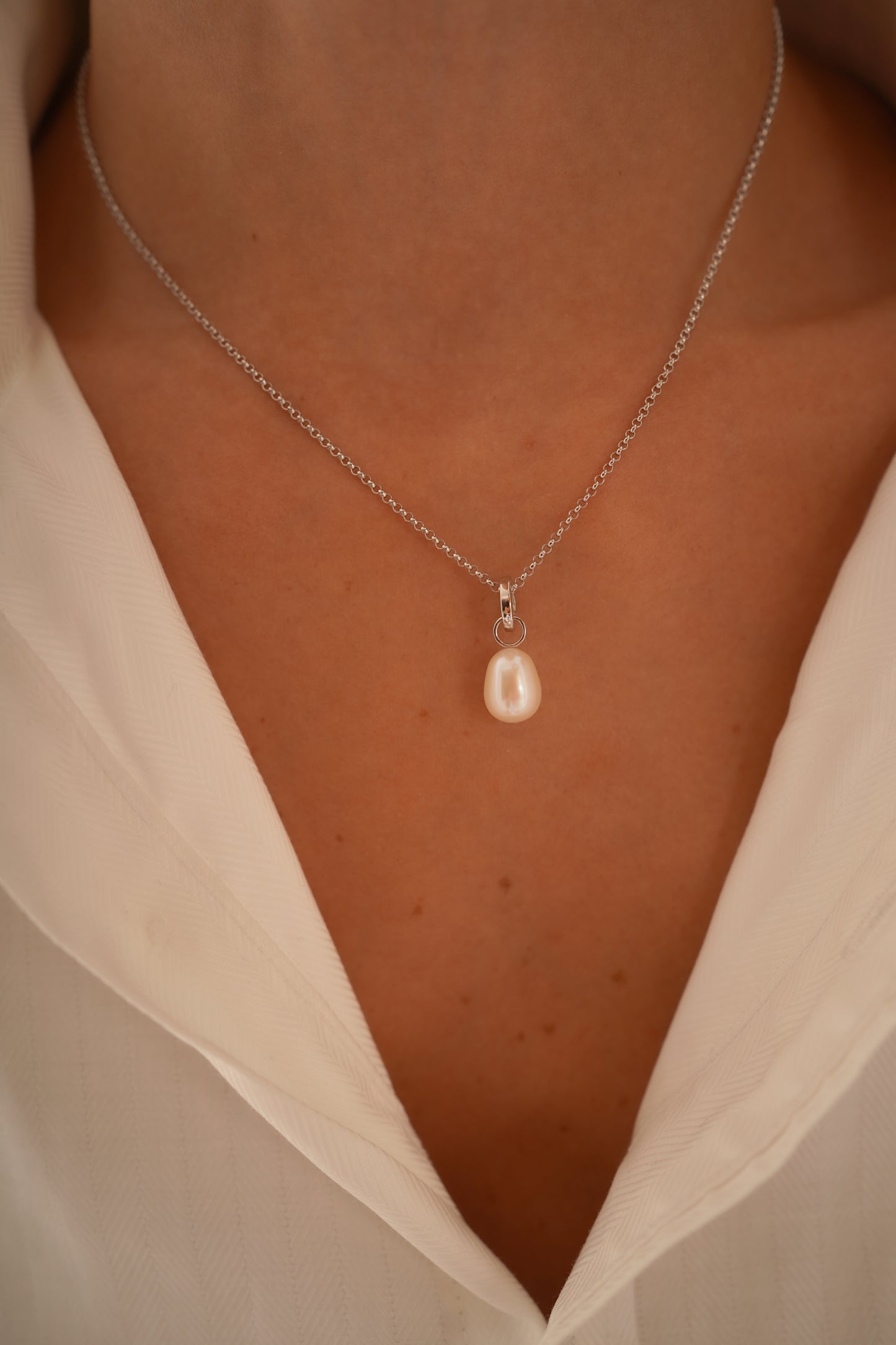 Classic Pearl Charm Necklace