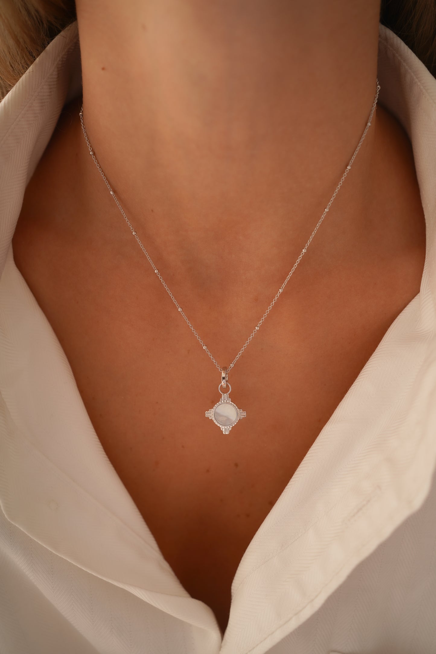 Mother of Pearl Charm Necklace