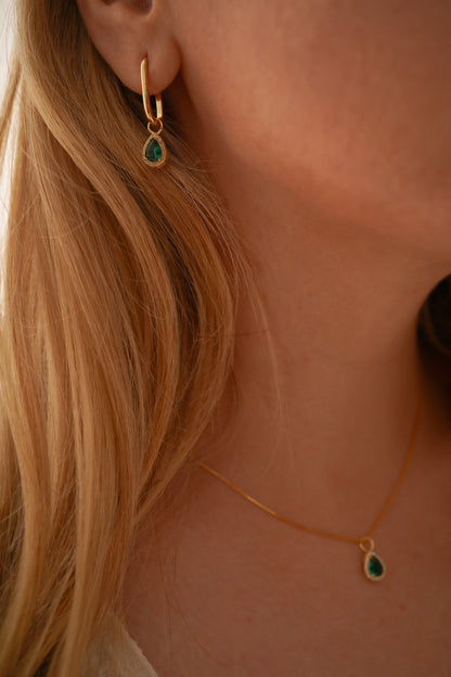 Emerald Charm Earrings