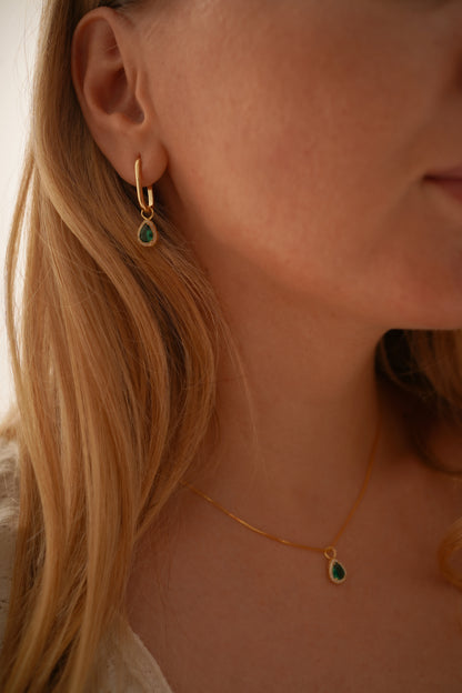 Emerald Charm Earrings