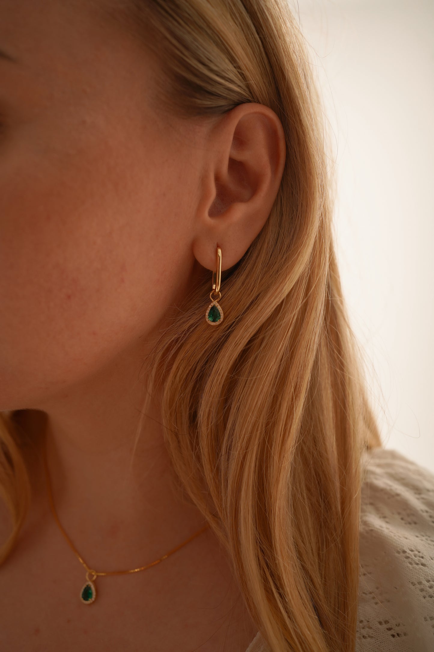 Emerald Charm Earrings