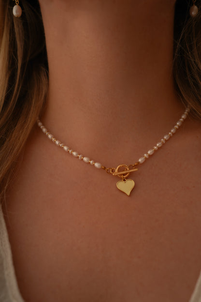 Heart Pearl Necklace