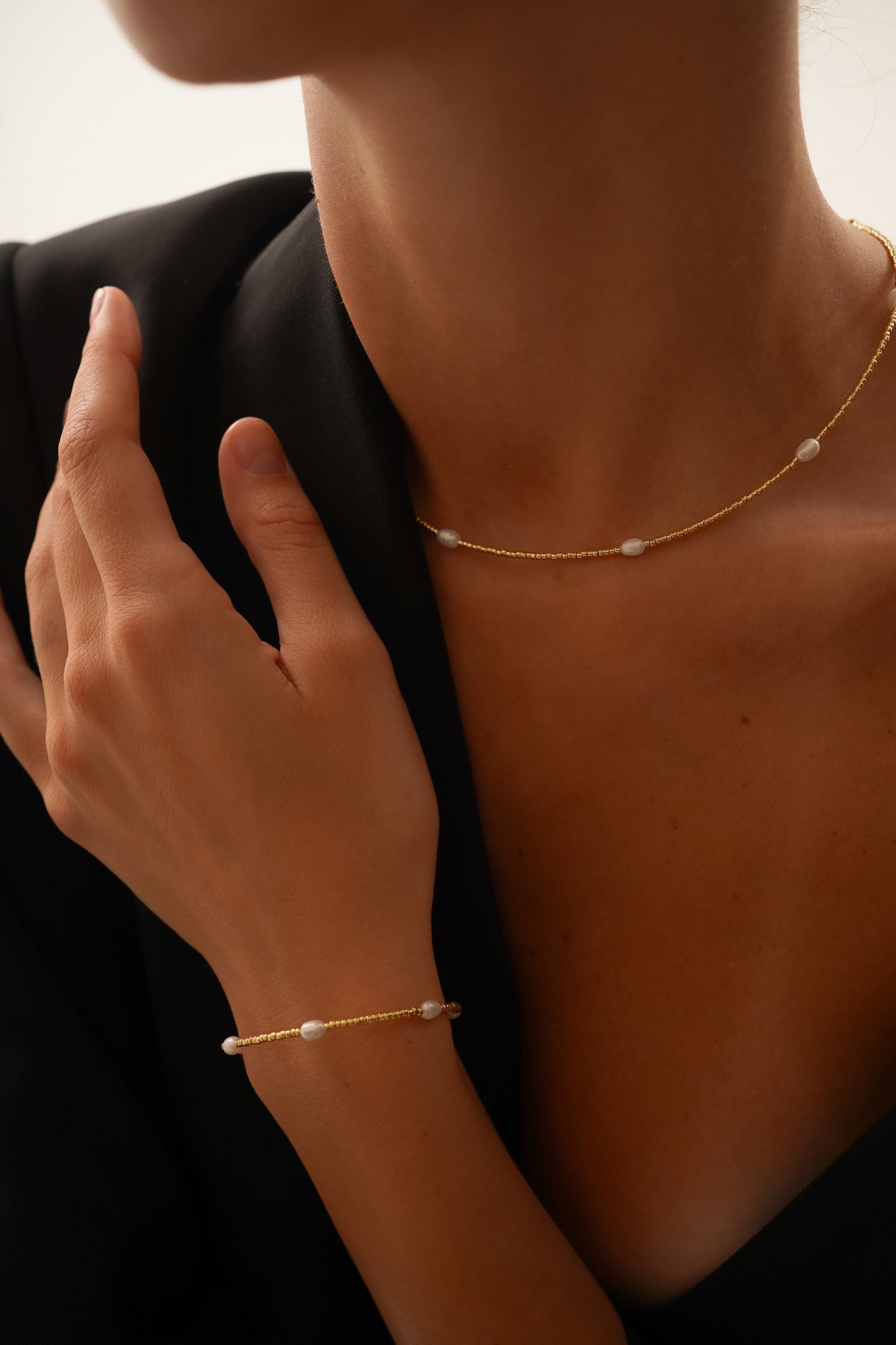 Golden Rice Pearl Choker