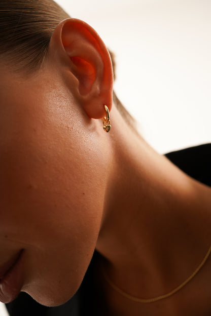 Starburst Heart Charm Earrings