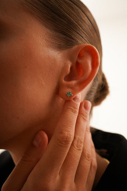 December Blue Topaz Birthstone Studs