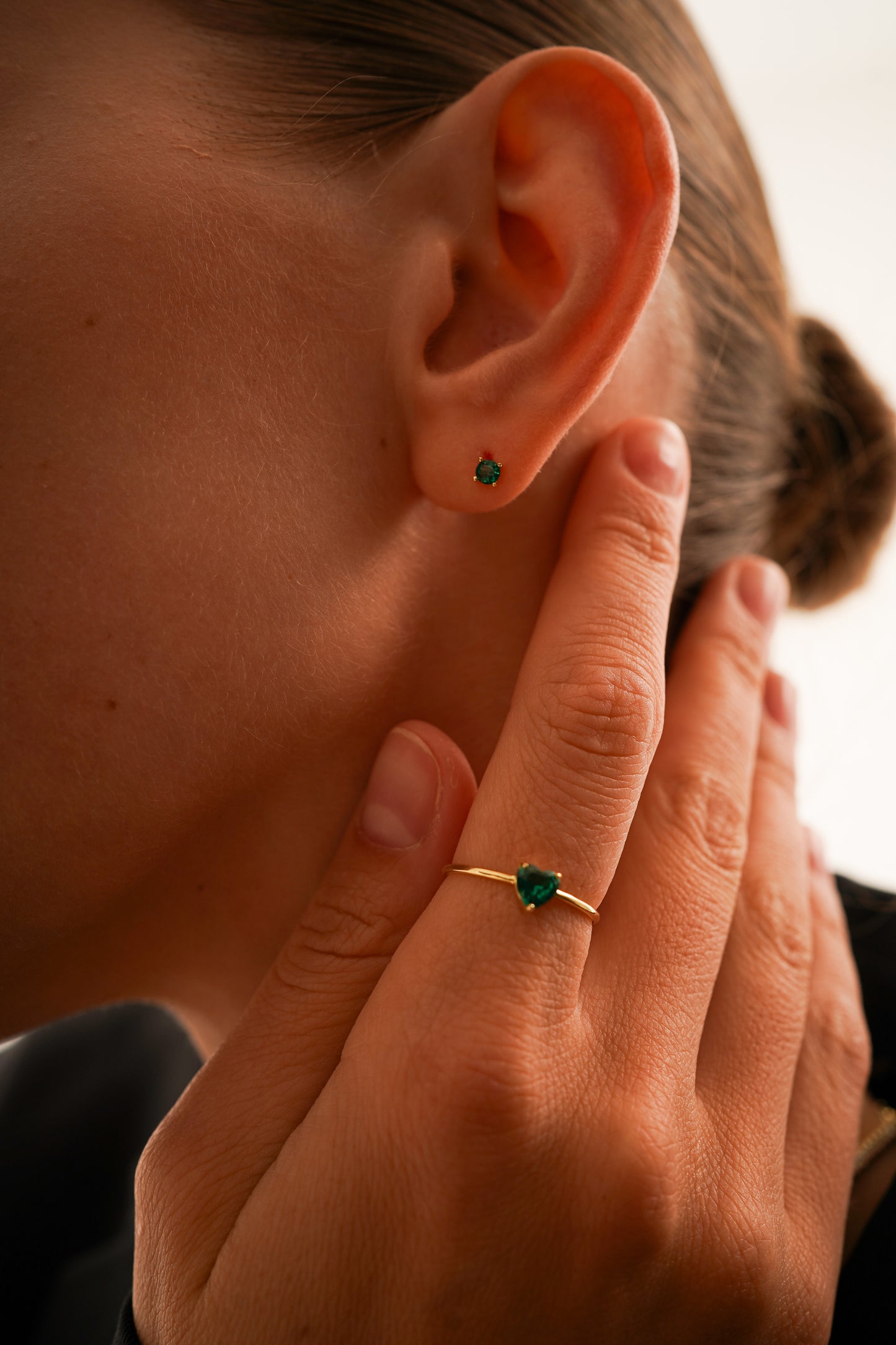 May Emerald Birthstone Studs