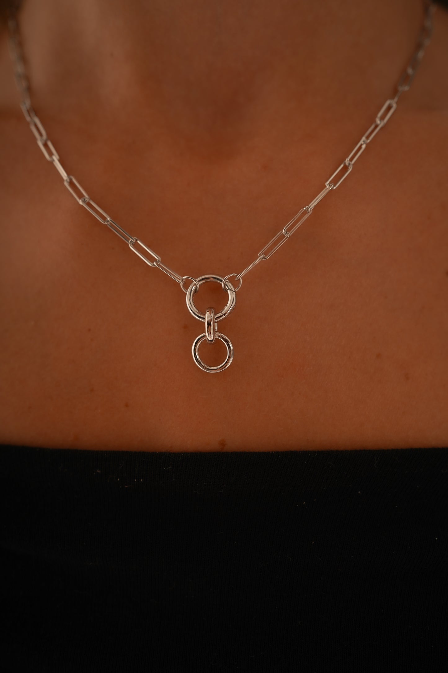 Silver Circle Charm Necklace