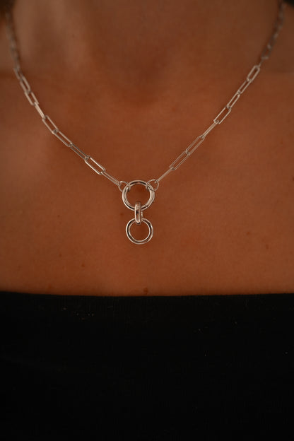 Silver Circle Charm Necklace