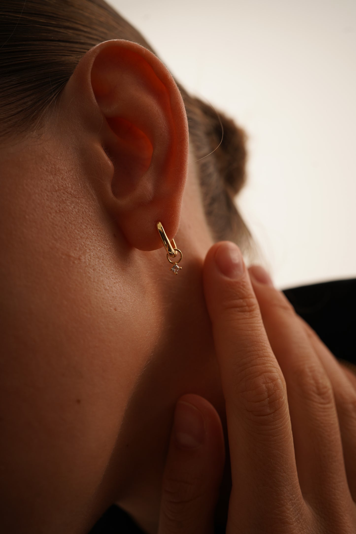Small Oblong Hoop Earrings
