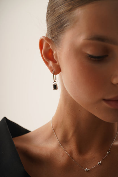 Medium Oblong Hoop Earrings