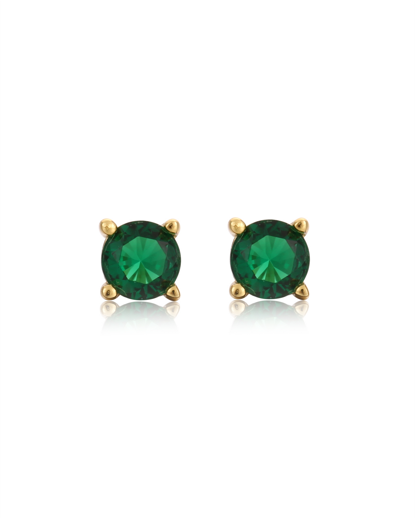 May Emerald Birthstone Studs