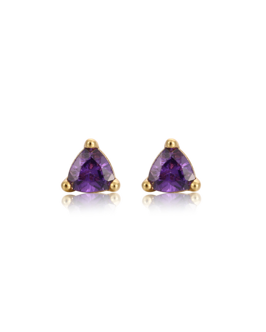 February Amethyst Birthstone Studs