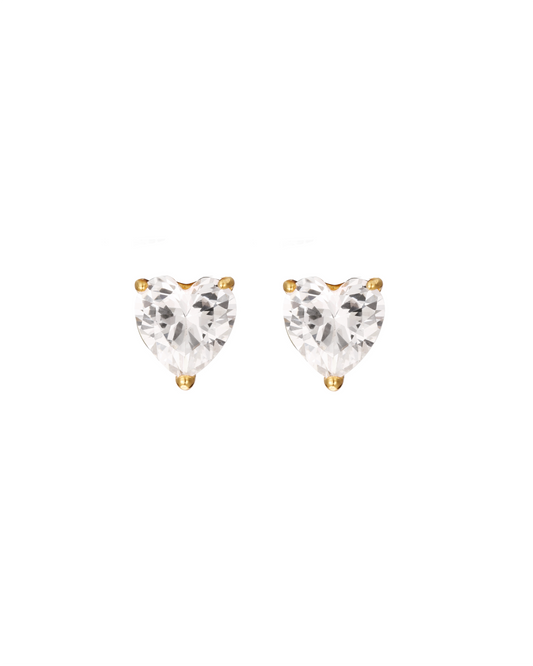 Crystal Heart Studs