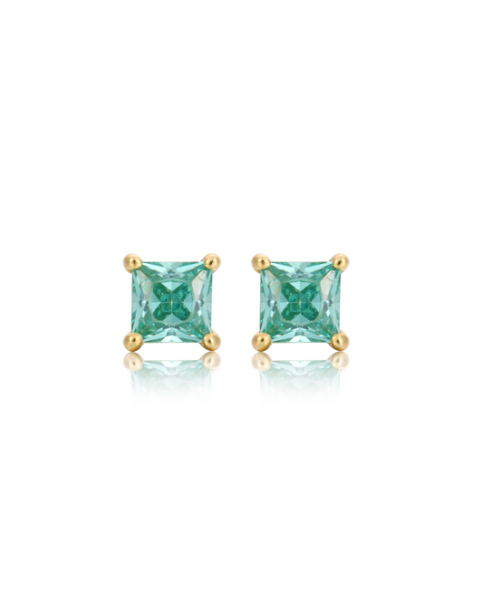 December Blue Topaz Birthstone Studs