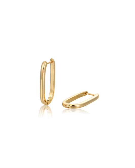Medium Oblong Hoop Earrings